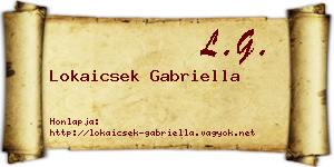 Lokaicsek Gabriella névjegykártya